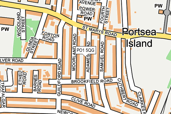 PO1 5QG map - OS OpenMap – Local (Ordnance Survey)