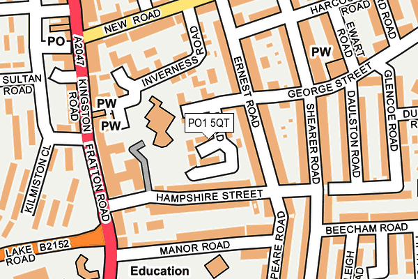 PO1 5QT map - OS OpenMap – Local (Ordnance Survey)