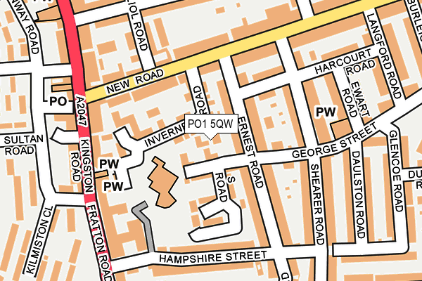 PO1 5QW map - OS OpenMap – Local (Ordnance Survey)