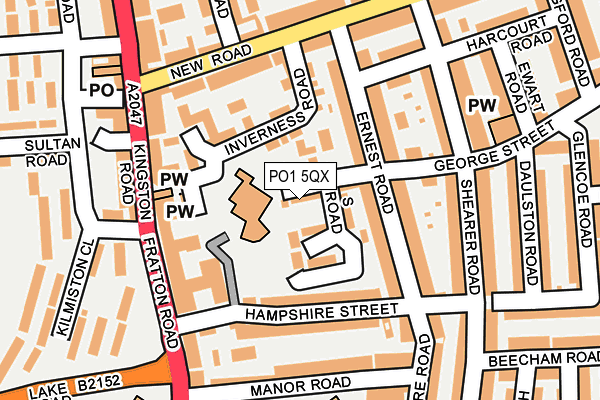 PO1 5QX map - OS OpenMap – Local (Ordnance Survey)