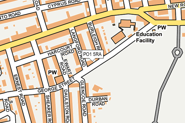 PO1 5RA map - OS OpenMap – Local (Ordnance Survey)