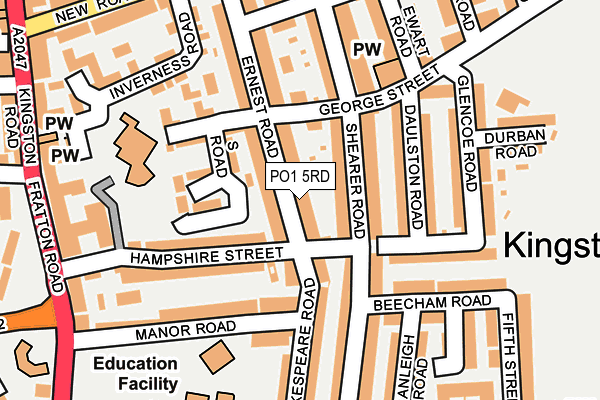 PO1 5RD map - OS OpenMap – Local (Ordnance Survey)