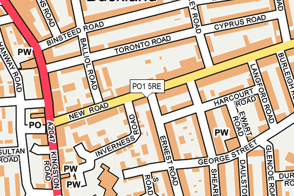 PO1 5RE map - OS OpenMap – Local (Ordnance Survey)