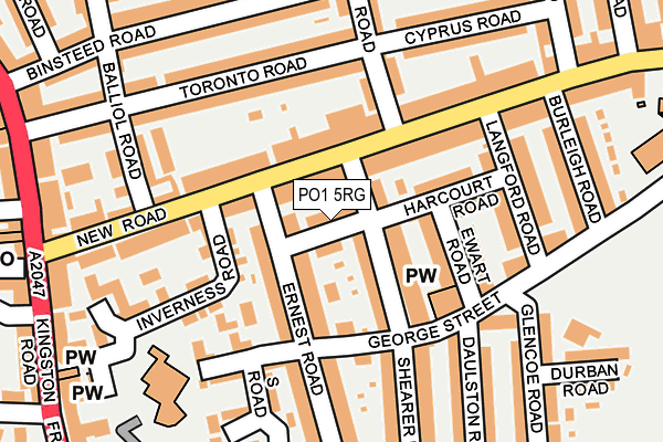 PO1 5RG map - OS OpenMap – Local (Ordnance Survey)