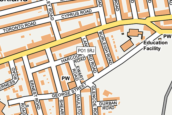 PO1 5RJ map - OS OpenMap – Local (Ordnance Survey)