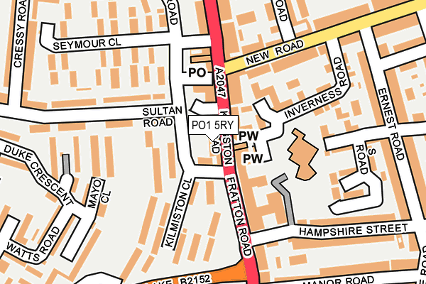 PO1 5RY map - OS OpenMap – Local (Ordnance Survey)