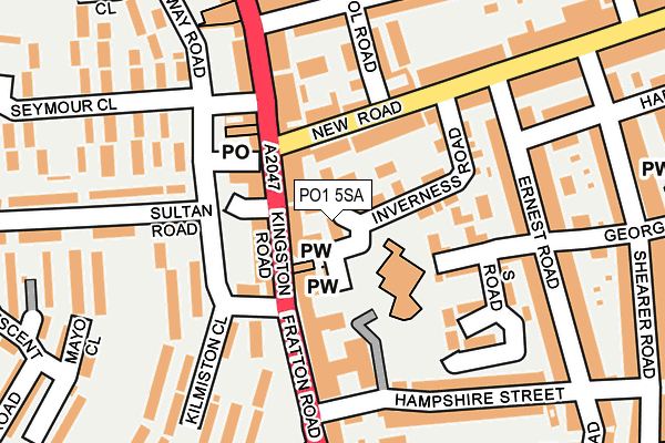 PO1 5SA map - OS OpenMap – Local (Ordnance Survey)