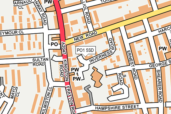 PO1 5SD map - OS OpenMap – Local (Ordnance Survey)