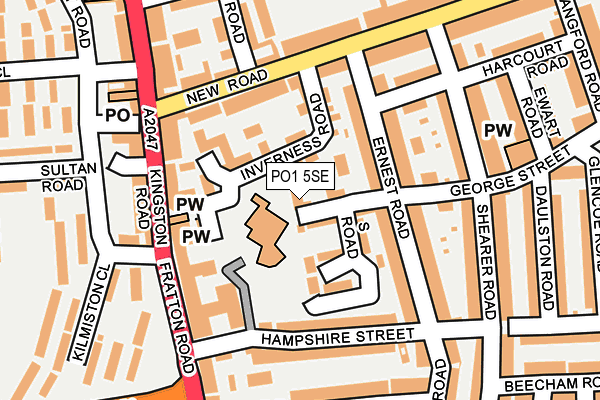 PO1 5SE map - OS OpenMap – Local (Ordnance Survey)