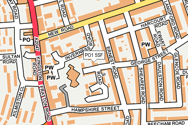 PO1 5SF map - OS OpenMap – Local (Ordnance Survey)