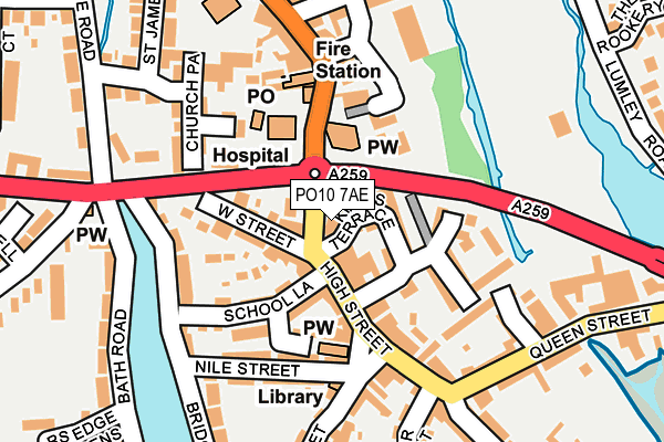 PO10 7AE map - OS OpenMap – Local (Ordnance Survey)