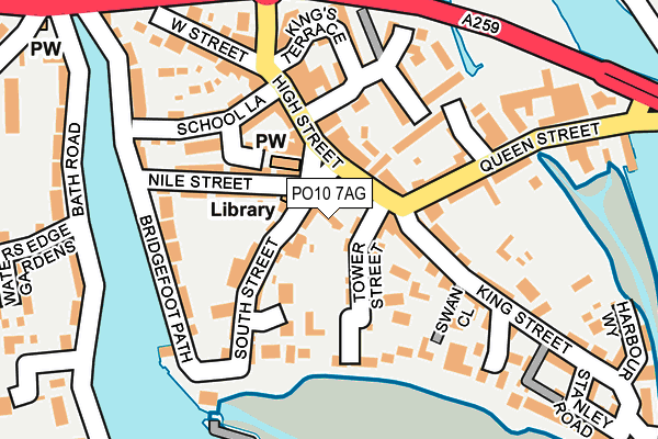 PO10 7AG map - OS OpenMap – Local (Ordnance Survey)