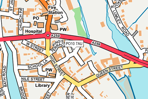 PO10 7AU map - OS OpenMap – Local (Ordnance Survey)