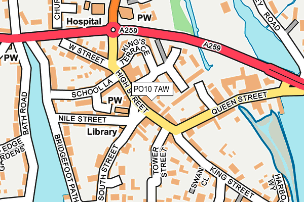 PO10 7AW map - OS OpenMap – Local (Ordnance Survey)