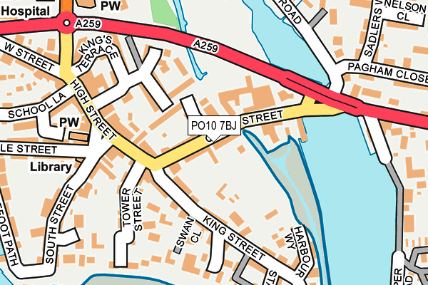 PO10 7BJ map - OS OpenMap – Local (Ordnance Survey)