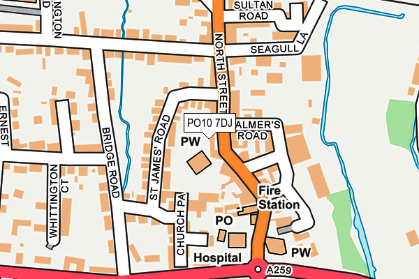 PO10 7DJ map - OS OpenMap – Local (Ordnance Survey)