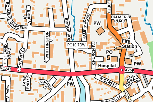 PO10 7DW map - OS OpenMap – Local (Ordnance Survey)