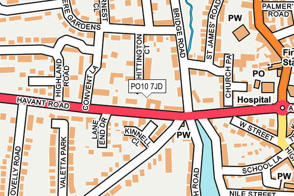 PO10 7JD map - OS OpenMap – Local (Ordnance Survey)