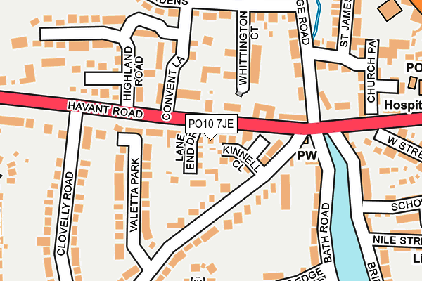 PO10 7JE map - OS OpenMap – Local (Ordnance Survey)