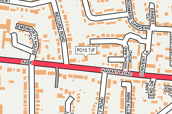 PO10 7JF map - OS OpenMap – Local (Ordnance Survey)