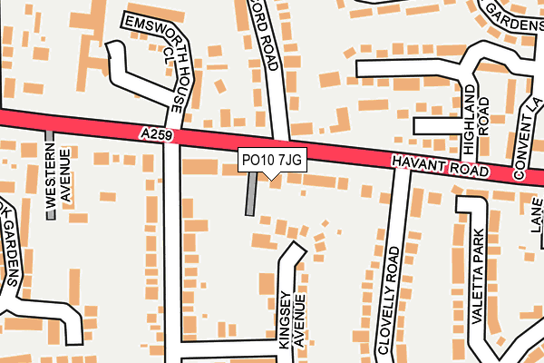 PO10 7JG map - OS OpenMap – Local (Ordnance Survey)