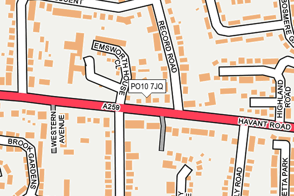 PO10 7JQ map - OS OpenMap – Local (Ordnance Survey)