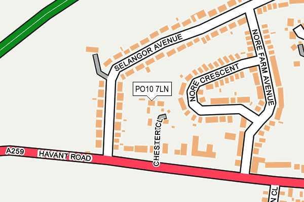 PO10 7LN map - OS OpenMap – Local (Ordnance Survey)