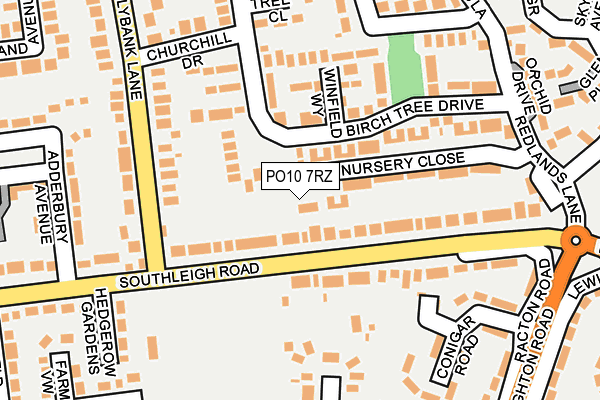 PO10 7RZ map - OS OpenMap – Local (Ordnance Survey)