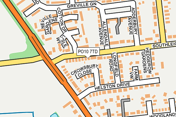 PO10 7TD map - OS OpenMap – Local (Ordnance Survey)