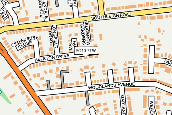 PO10 7TW map - OS OpenMap – Local (Ordnance Survey)