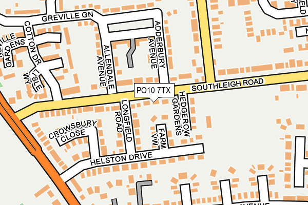 PO10 7TX map - OS OpenMap – Local (Ordnance Survey)