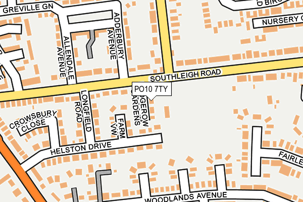 PO10 7TY map - OS OpenMap – Local (Ordnance Survey)