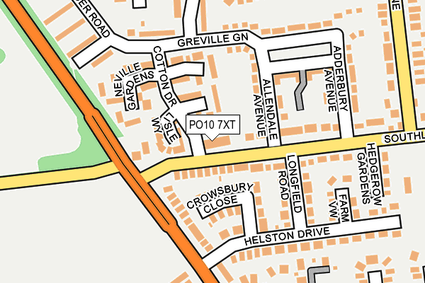 PO10 7XT map - OS OpenMap – Local (Ordnance Survey)