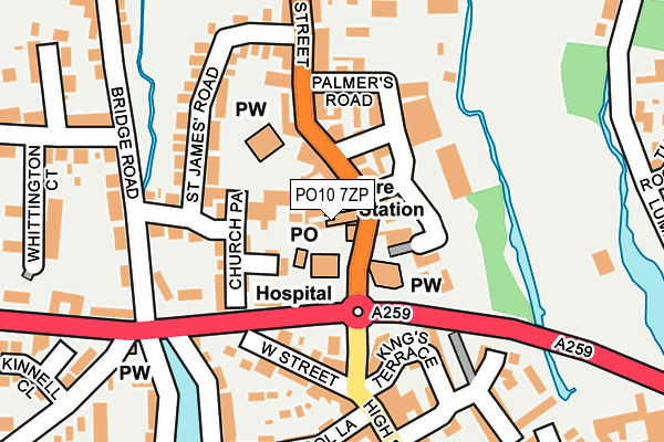 PO10 7ZP map - OS OpenMap – Local (Ordnance Survey)