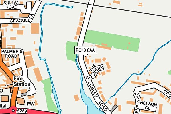 PO10 8AA map - OS OpenMap – Local (Ordnance Survey)