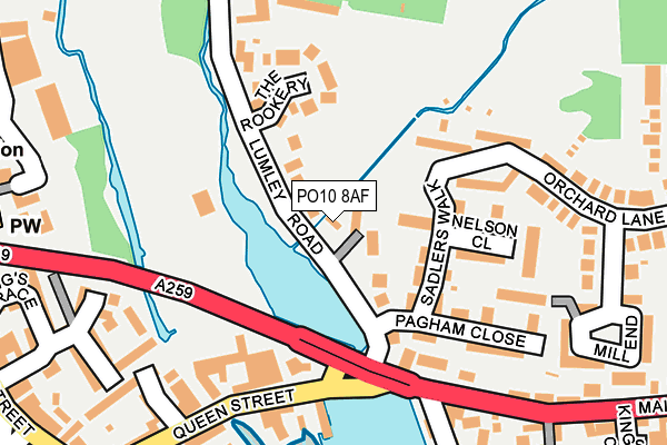 PO10 8AF map - OS OpenMap – Local (Ordnance Survey)