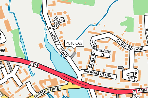 PO10 8AG map - OS OpenMap – Local (Ordnance Survey)