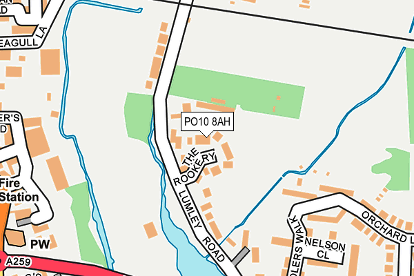 PO10 8AH map - OS OpenMap – Local (Ordnance Survey)