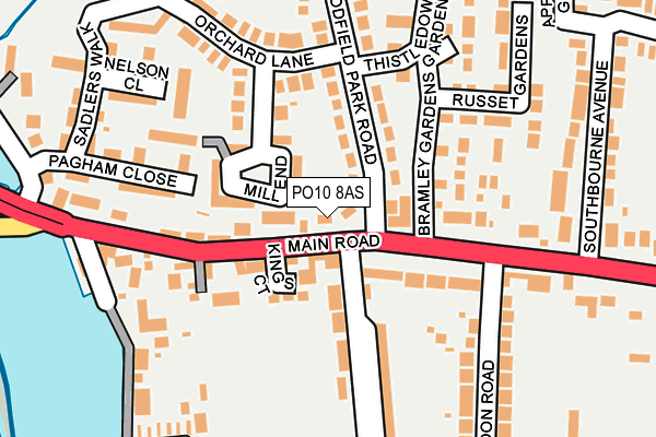 PO10 8AS map - OS OpenMap – Local (Ordnance Survey)