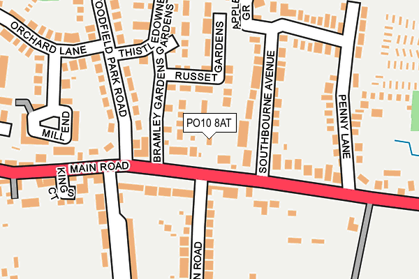PO10 8AT map - OS OpenMap – Local (Ordnance Survey)