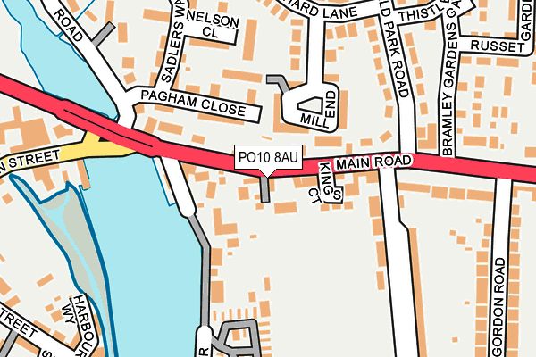 PO10 8AU map - OS OpenMap – Local (Ordnance Survey)