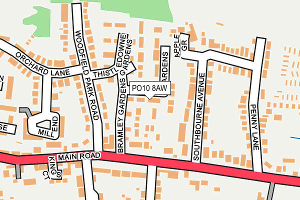 PO10 8AW map - OS OpenMap – Local (Ordnance Survey)