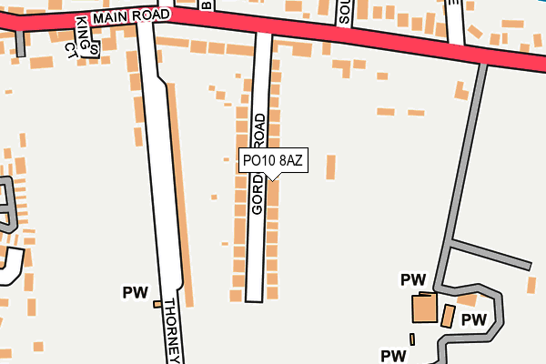 PO10 8AZ map - OS OpenMap – Local (Ordnance Survey)