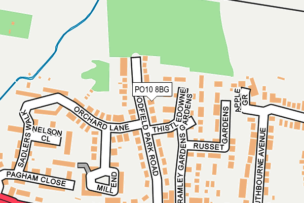 PO10 8BG map - OS OpenMap – Local (Ordnance Survey)