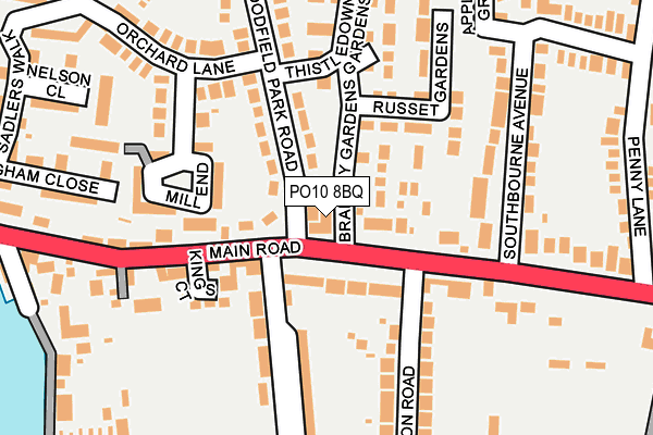 PO10 8BQ map - OS OpenMap – Local (Ordnance Survey)