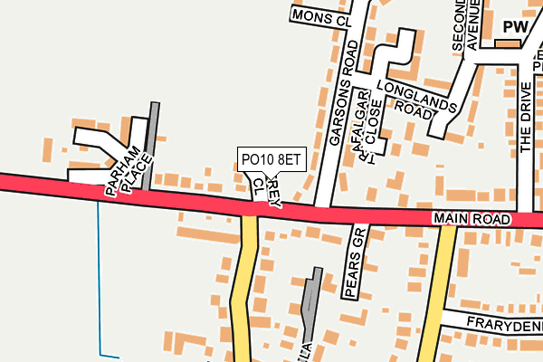 PO10 8ET map - OS OpenMap – Local (Ordnance Survey)