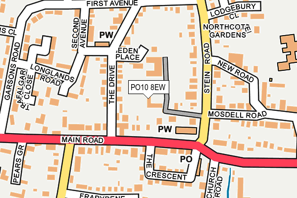 PO10 8EW map - OS OpenMap – Local (Ordnance Survey)