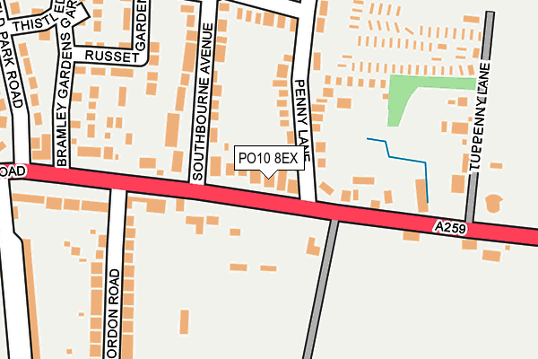 PO10 8EX map - OS OpenMap – Local (Ordnance Survey)