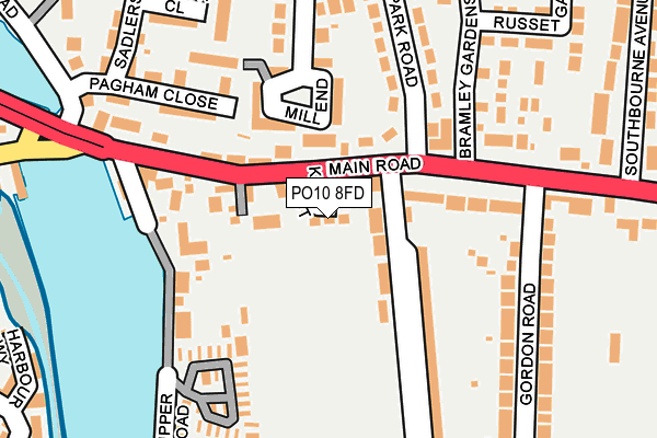 PO10 8FD map - OS OpenMap – Local (Ordnance Survey)