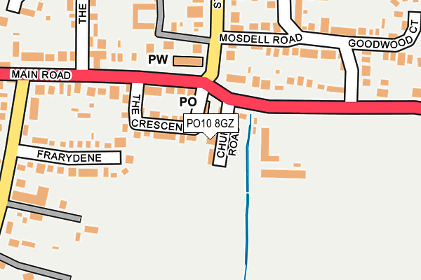 PO10 8GZ map - OS OpenMap – Local (Ordnance Survey)